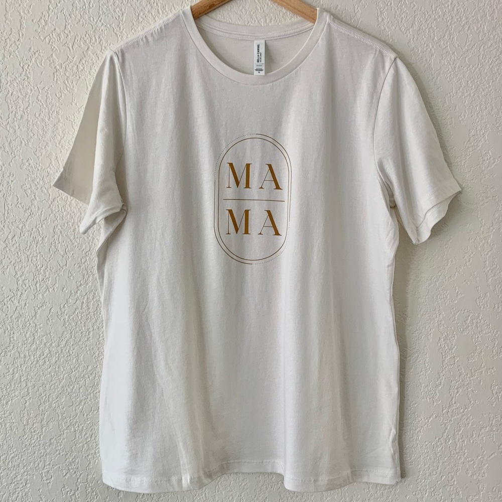 MAMA Plus Size Graphic Tee In Cream - Picture 4 of 4